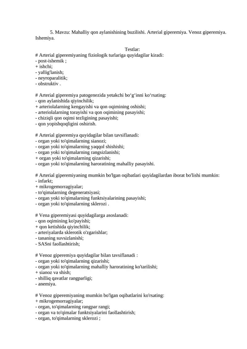 Mahalliy qon aylanishining buzilishi 1