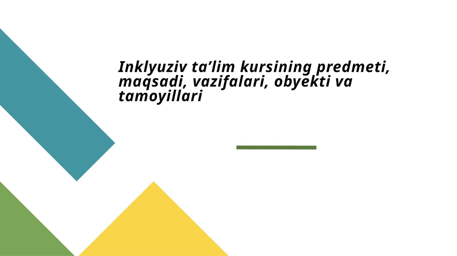 Inklyuziv ta'lim kursi 1