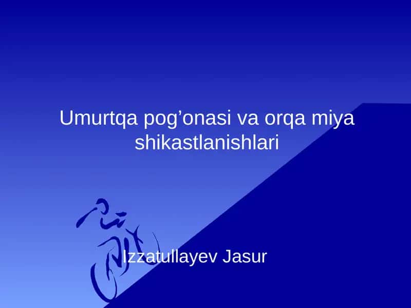 Umurtqa pog’onasi va orqa miya shikastlanishlari 1