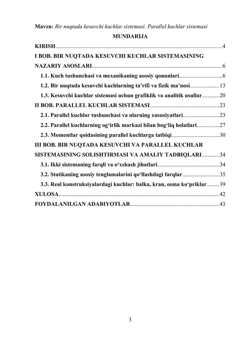 Bir nuqtada kesuvchi kuchlar sistemasi 1
