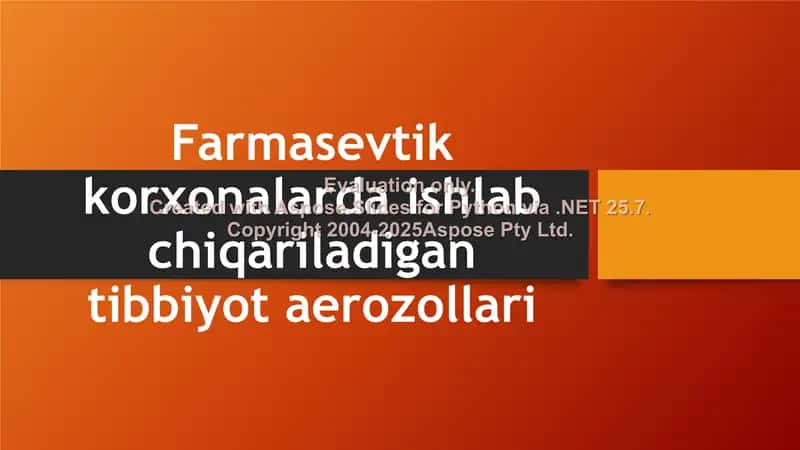 Tibbiyot Aerozollari 1