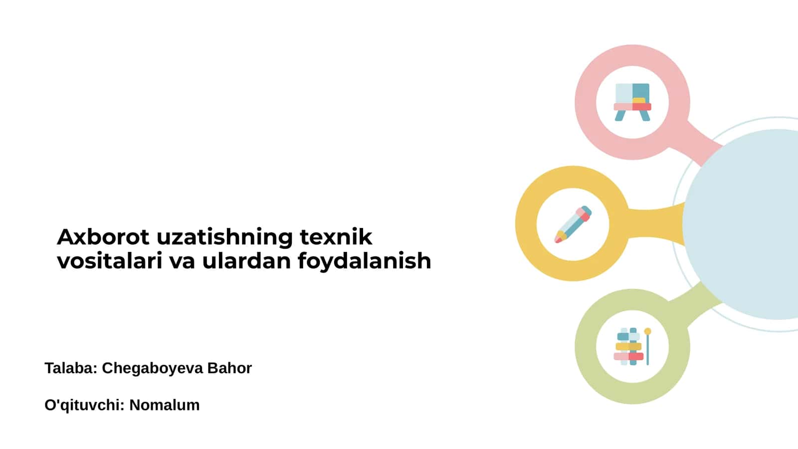 Axborot uzatishning texnik vositalari va ulardan foydalanish 1