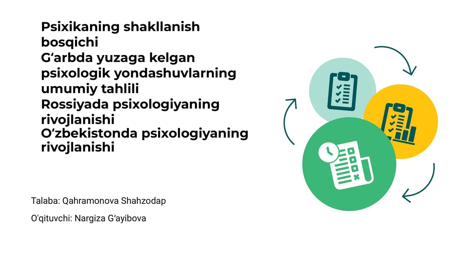 Psixikaning shakllanish bosqichi 1