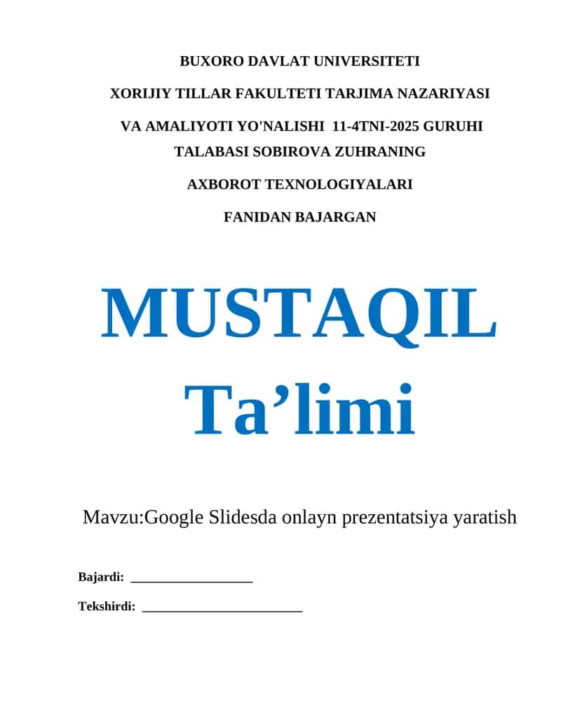 Google Slidesda onlayn prezentatsiya yaratish 1