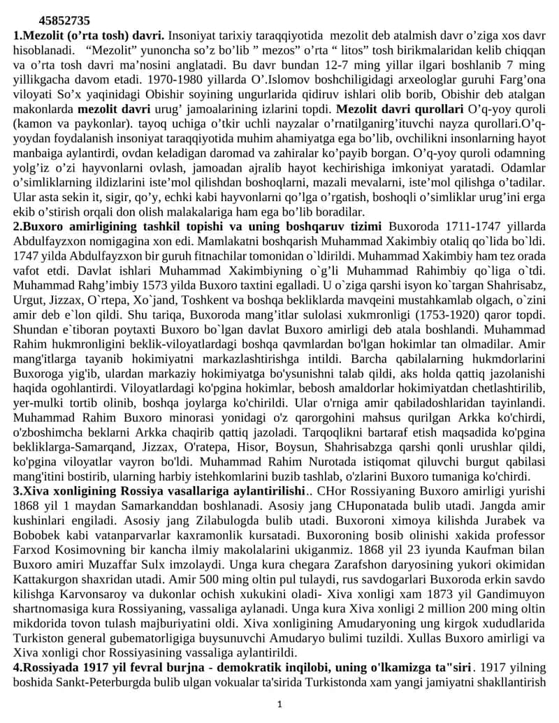 Mezolit (o'rta tosh) davri 1