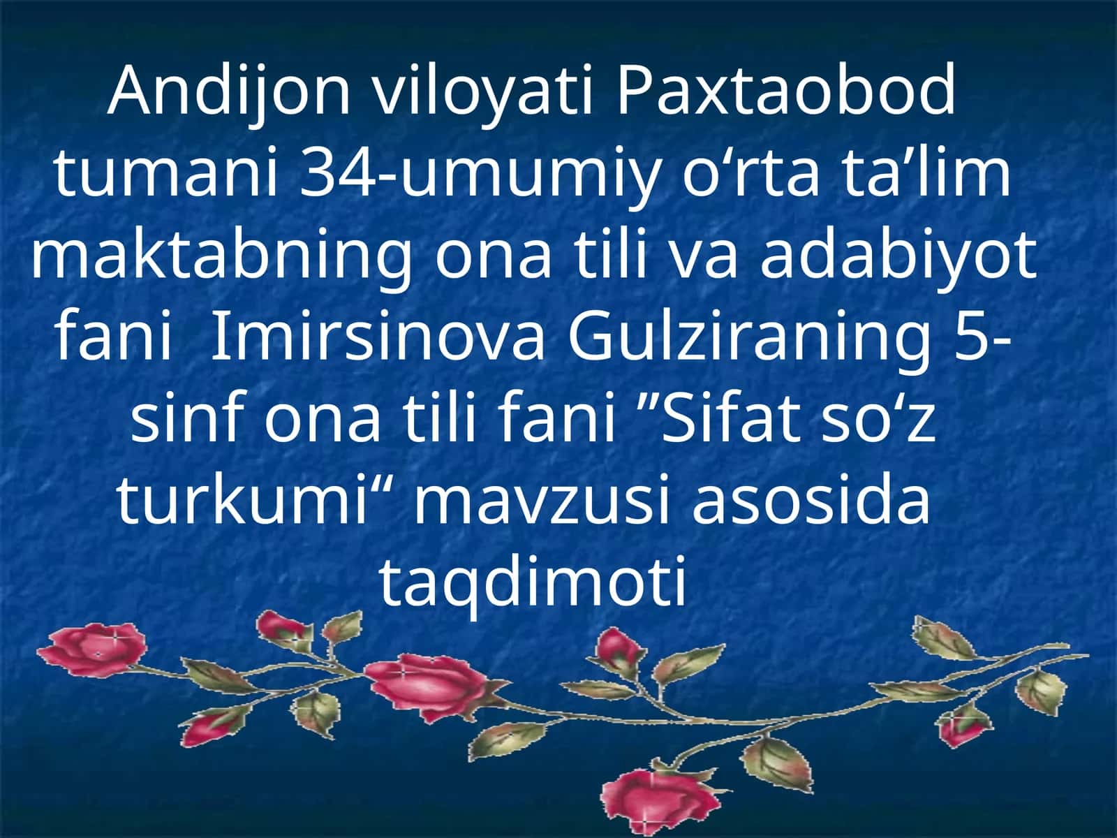 Sifat so‘z turkumi 1
