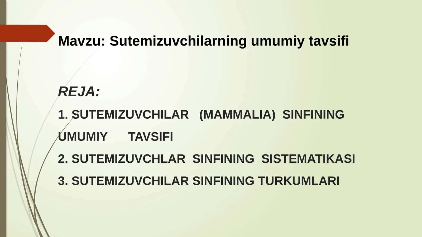 Sutemizuvchilarning umumiy tavsifi 1