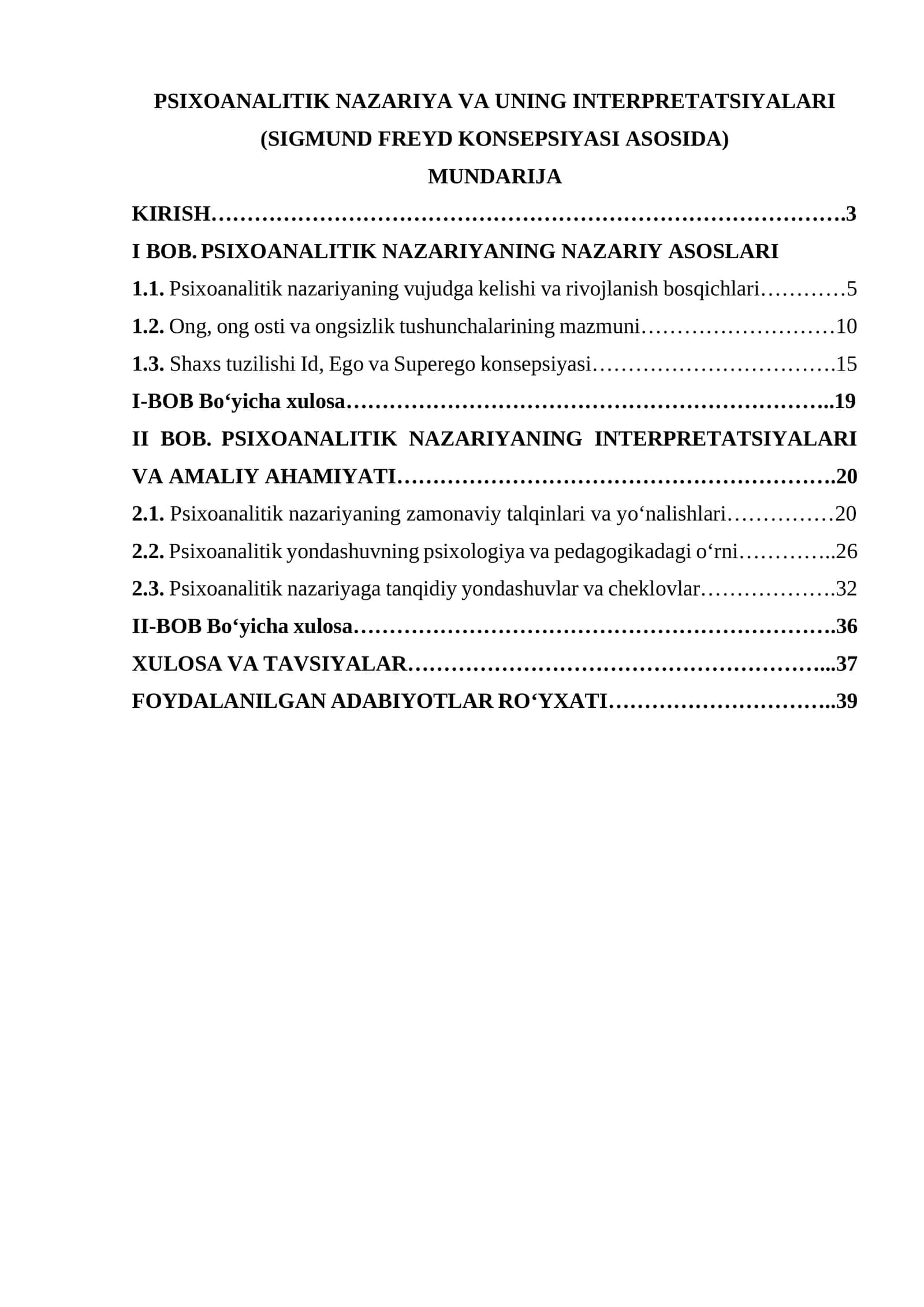 PSIXOANALITIK NAZARIYA VA UNING INTERPRETATSIYALARI (SIGMUND FREYD KONSEPSIYASI ASOSIDA) 1
