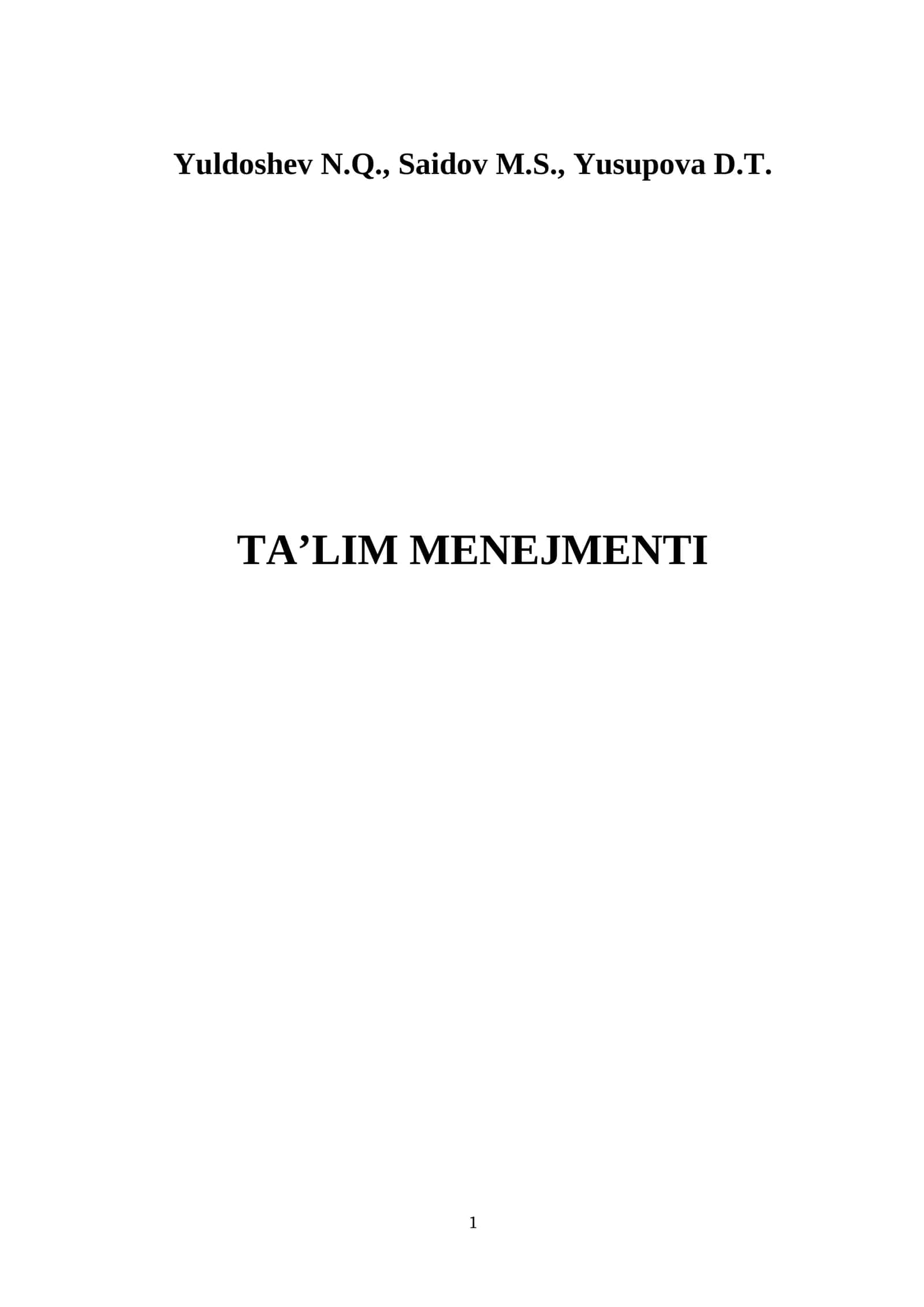 Ta’lim Menejmenti 1