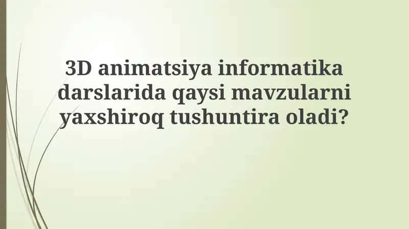 3D animatsiya infromatikasi 1