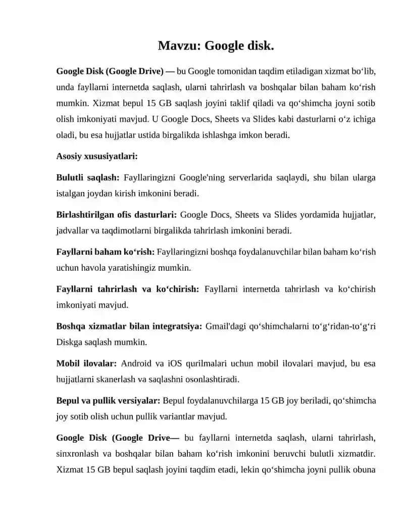 Google Disk