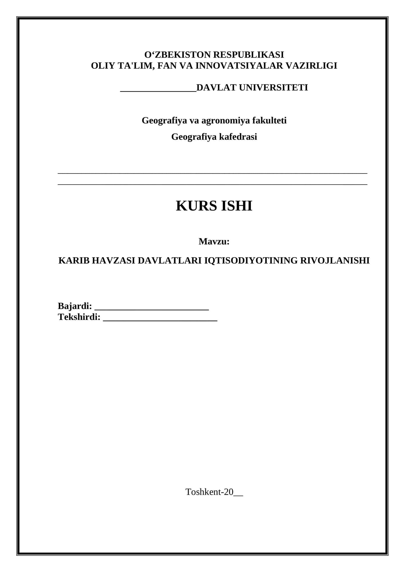KARIB HAVZASI DAVLATLARI IQTISODIYOTINING RIVOJLANISHI 1