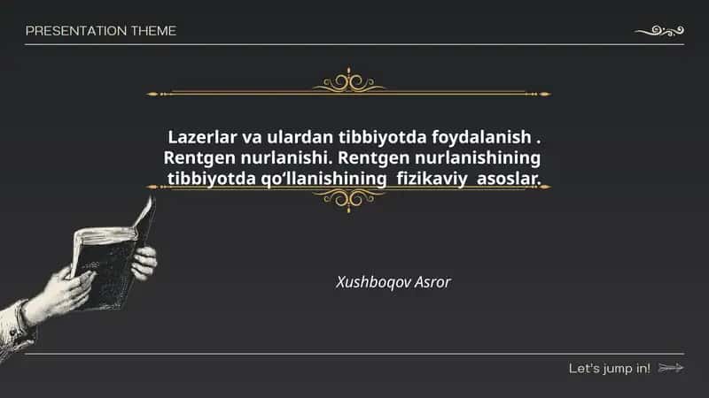 Lazerlar va ulardan tibbiyotda foydalanish 1