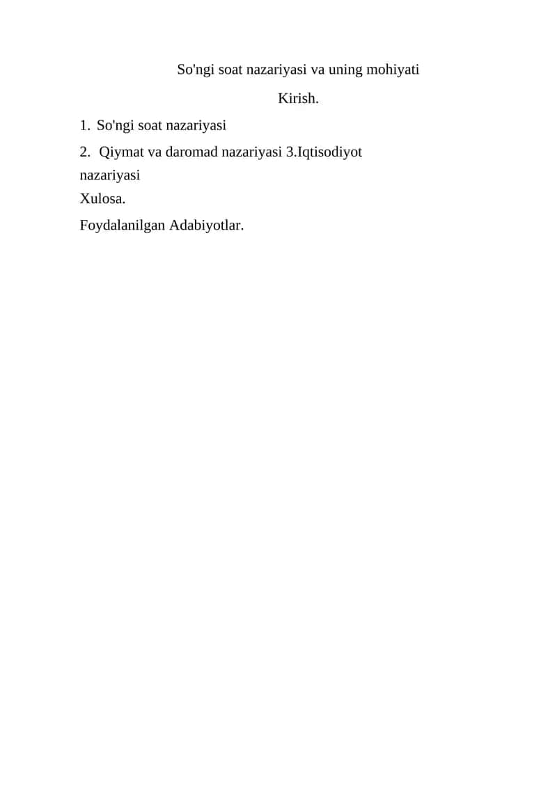 So'ngi soat nazariyasi va uning mohiyati 1