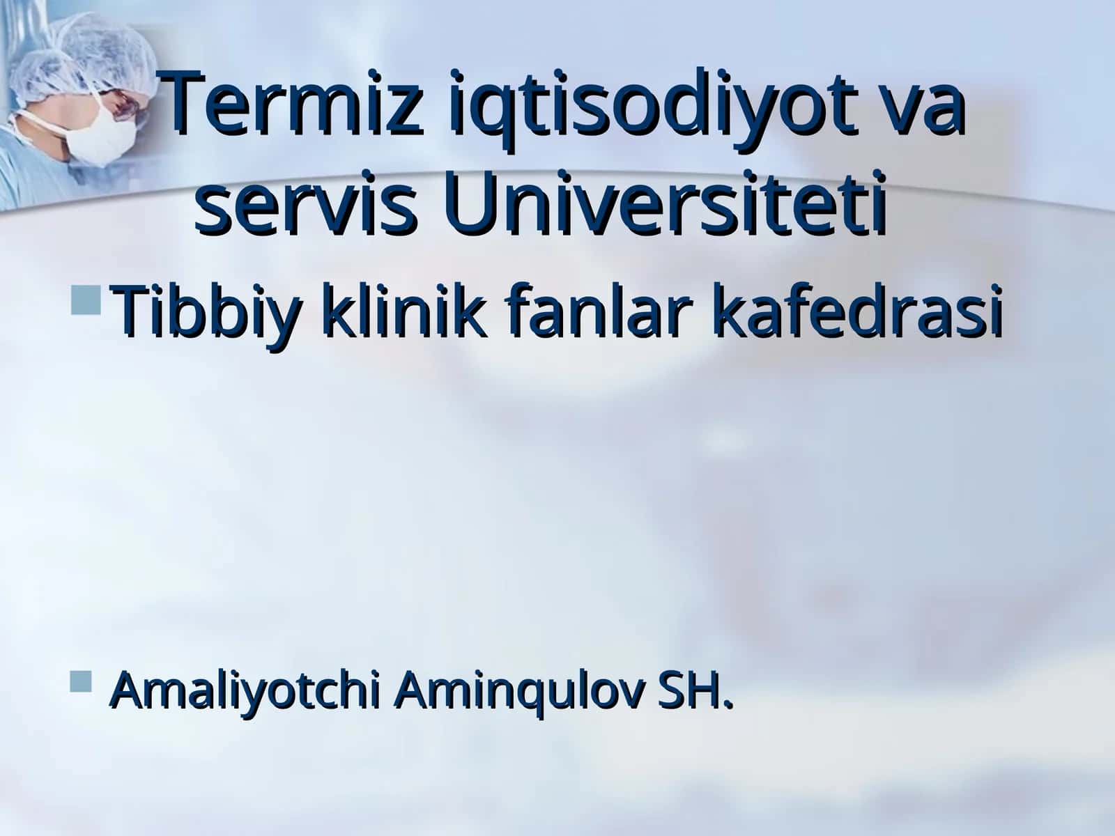 Xirurg qo‘lini operatsiyaga tayyorlash, ishlov berish va operatsiya maydonini tayyorlash usullari 1