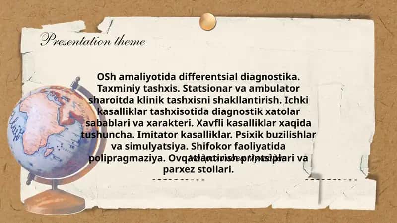 OSh amaliyotida differentsial diagnostika 1