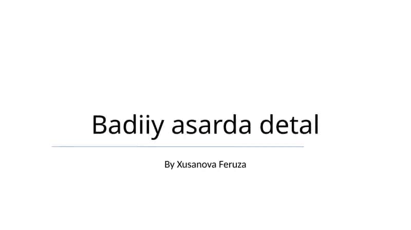 Badiiy asarda detal 1
