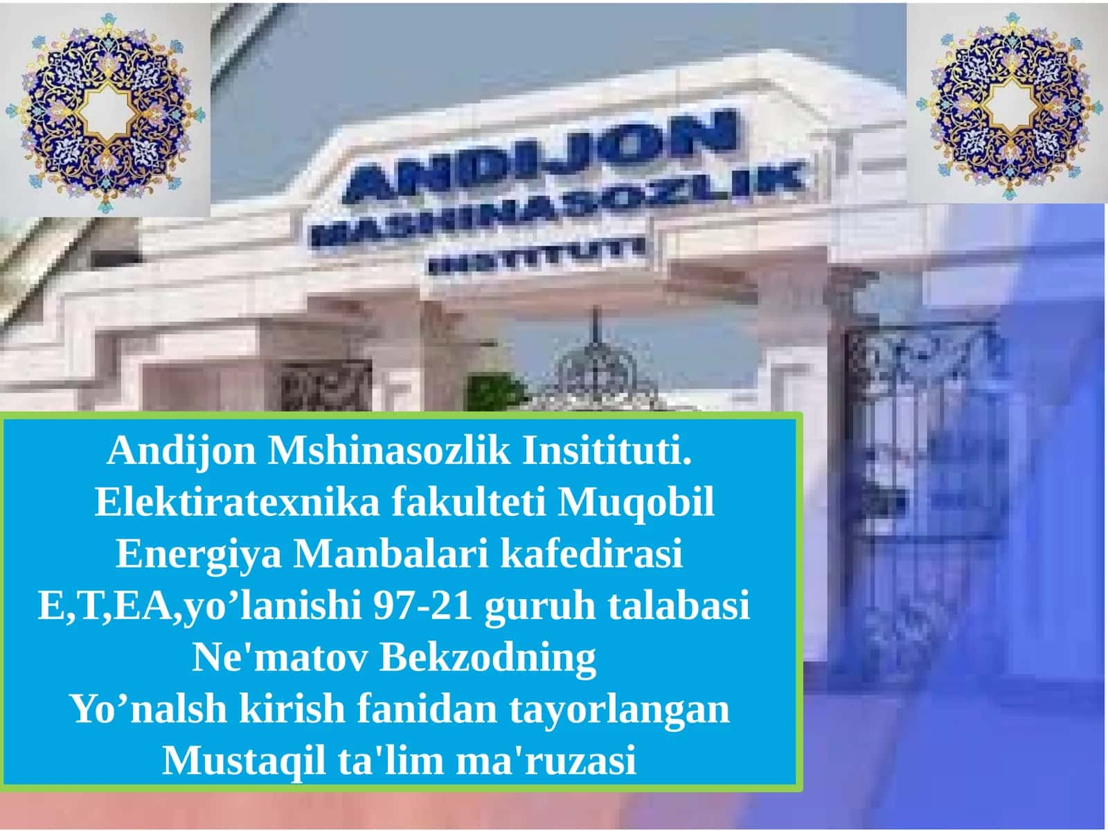 Energetik manbalar 1
