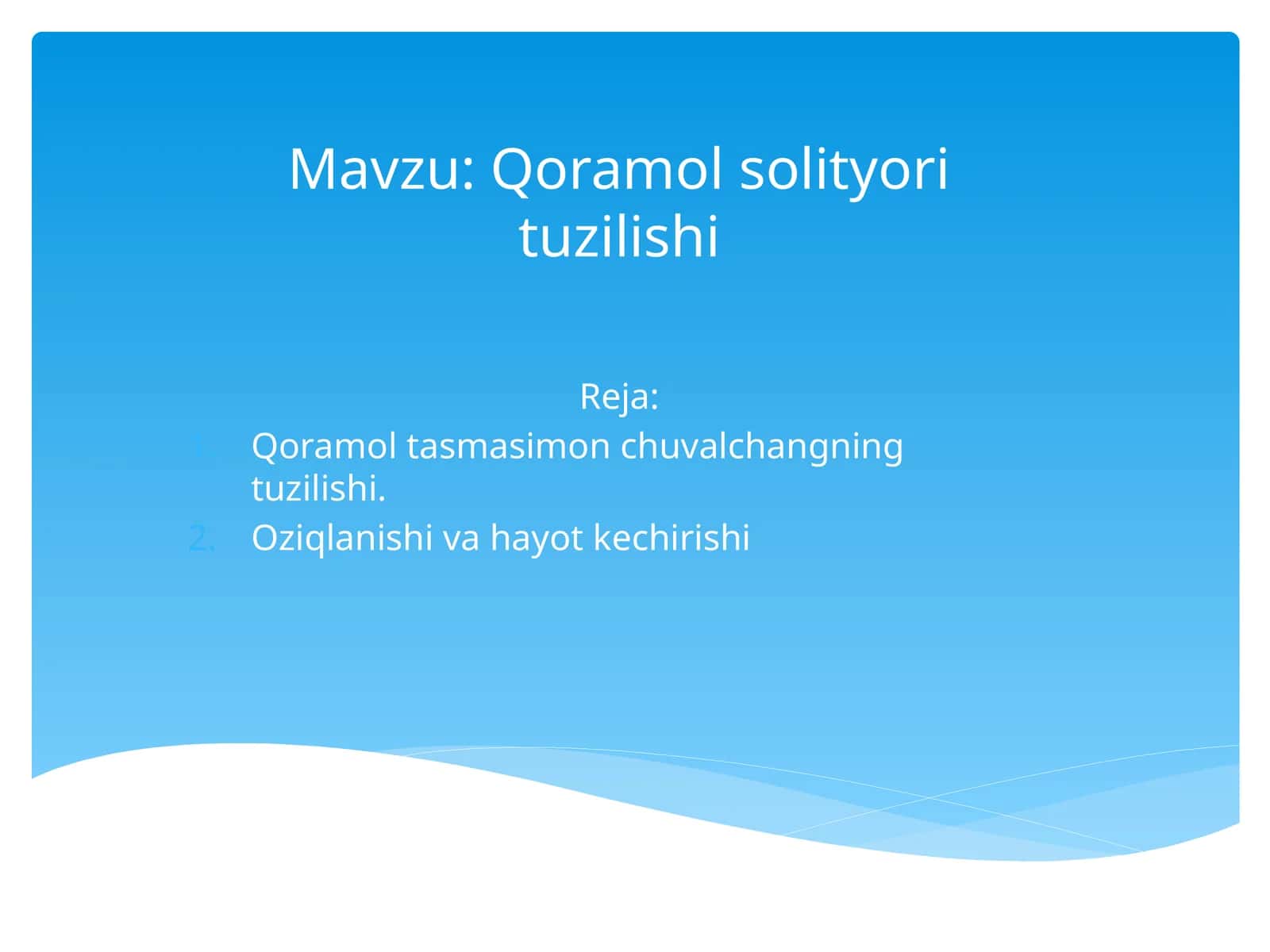 Qoramol solityori tuzilishi 1
