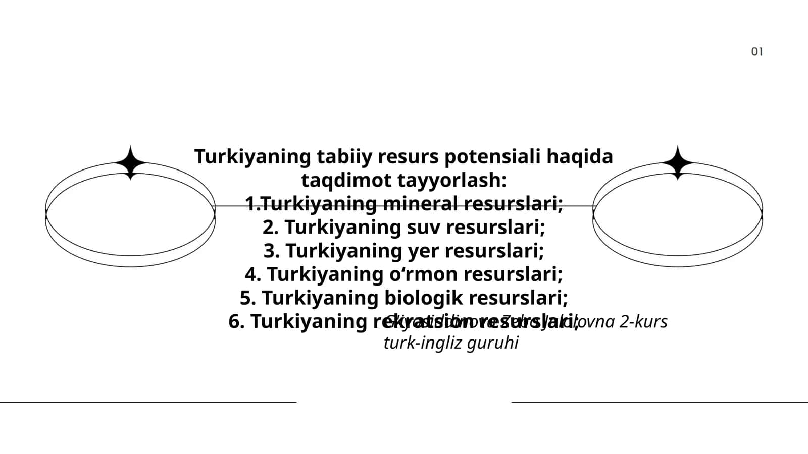 Turkiyaning tabiiy resurs potensiali haqida taqdimot tayyorlash 1