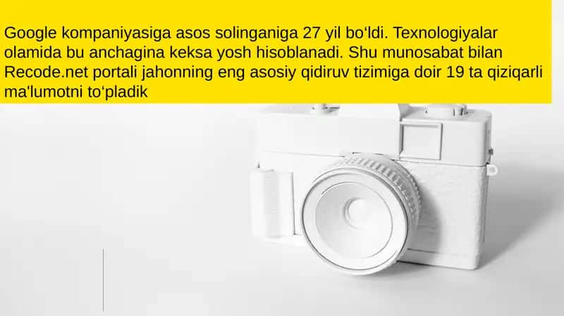 Google kompaniyasi haqida faktlar. 1
