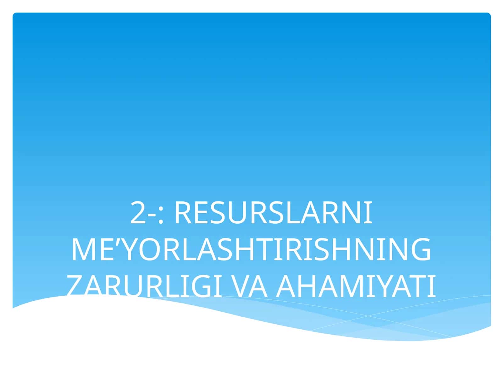 Me’yor va normativlar 1