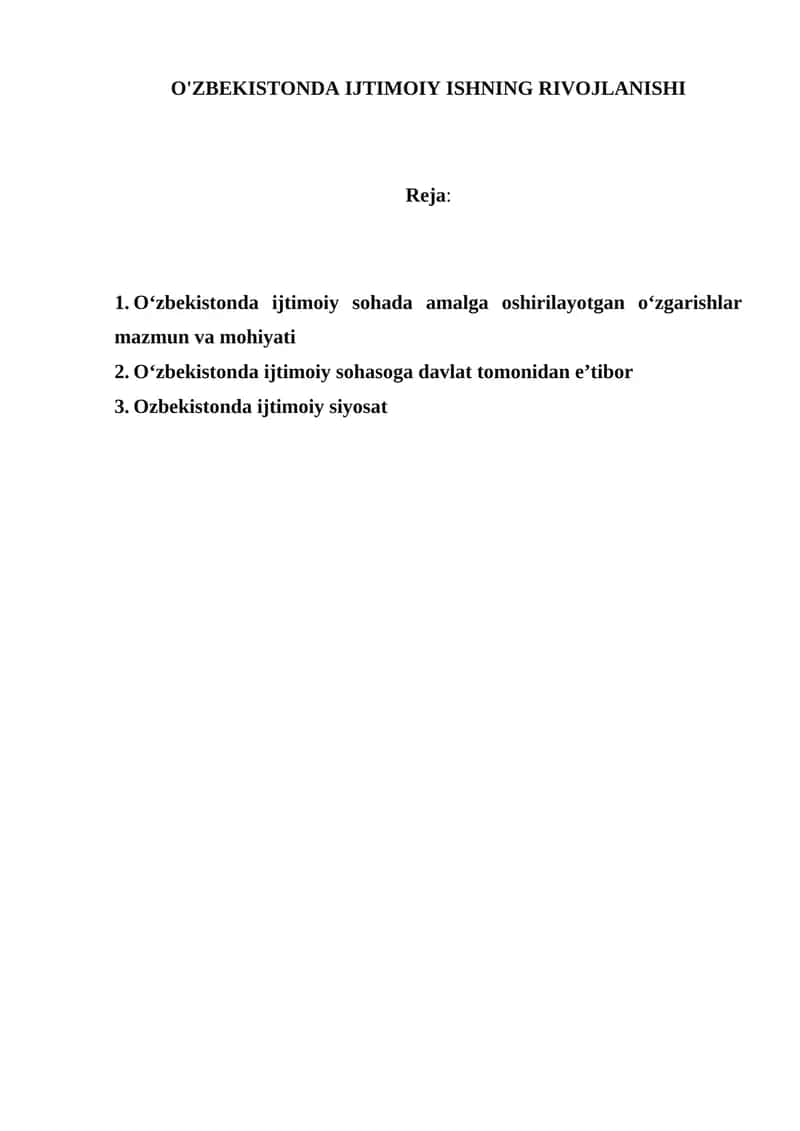O’zbekistonda Ijtimoiy Ishning Rivojlanishi 1