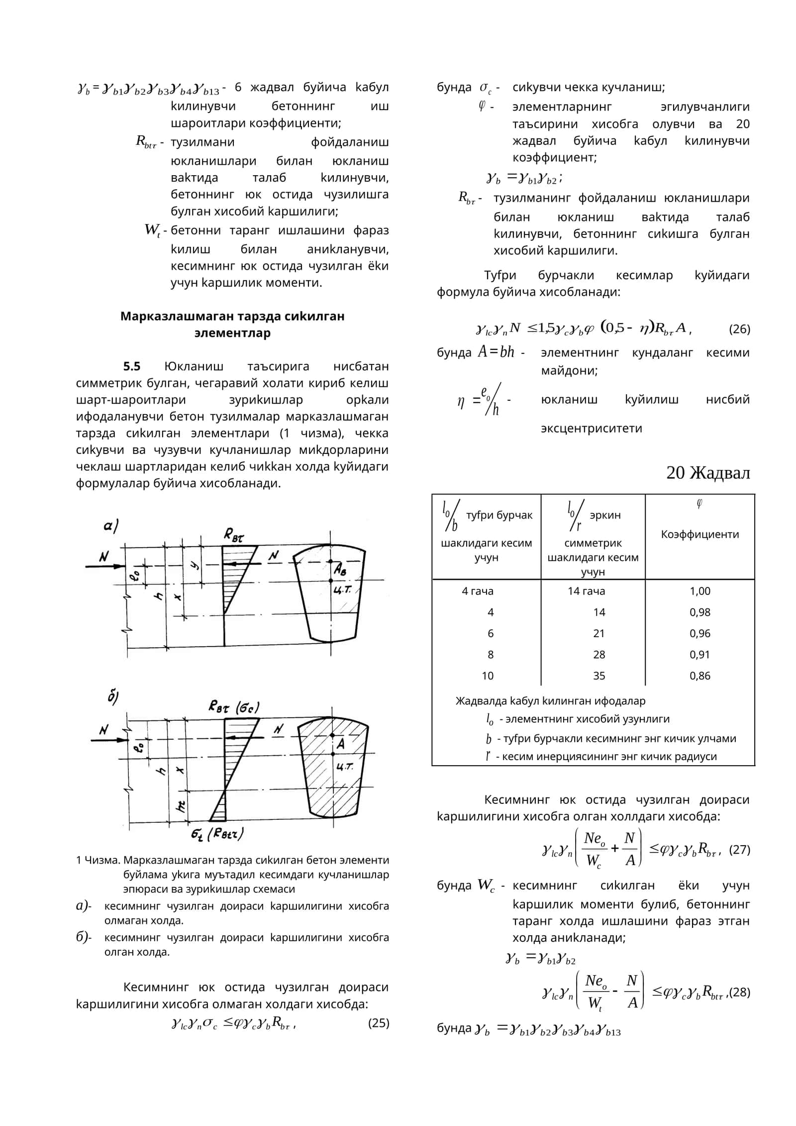 Чизма. Марказлашмаган тарзда сиkилган бетон элементи 1