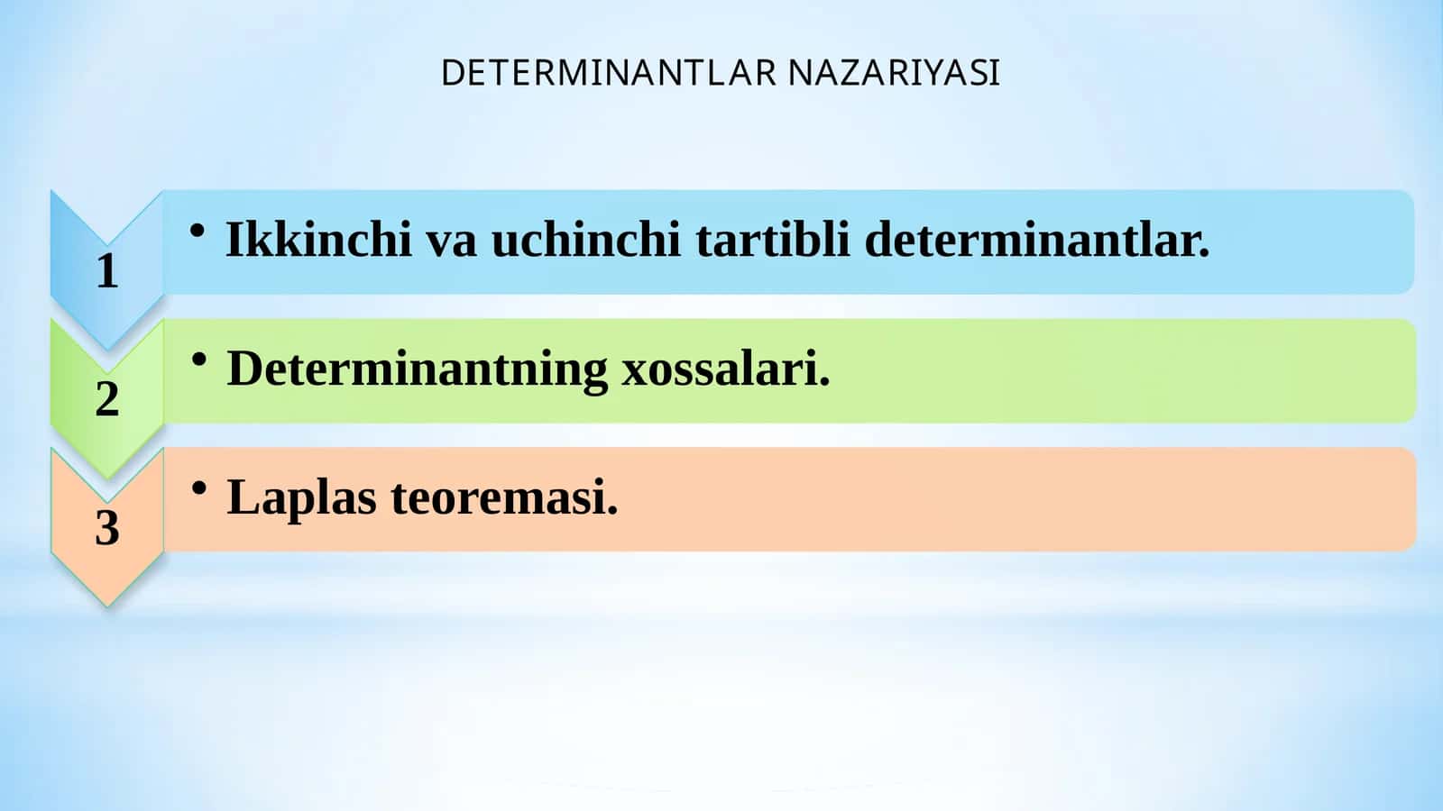 DETERMINANTLAR NAZARIYASI 1
