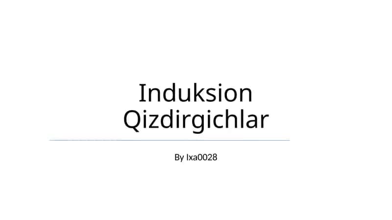 Induksion Qizdirgichlar 1