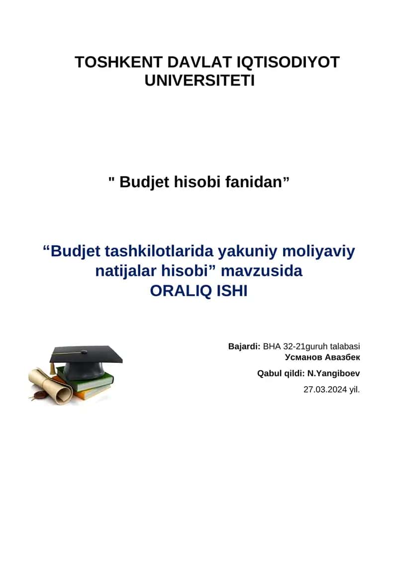 "Budjet hisobi fanidan” 1