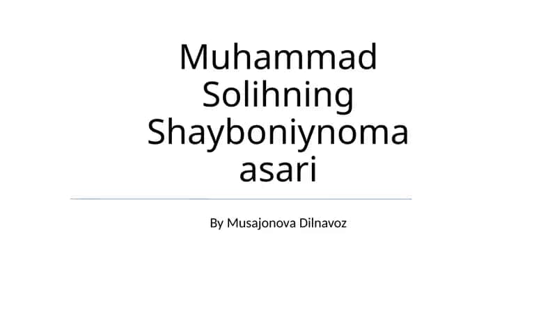 Shayboniynoma asari 1