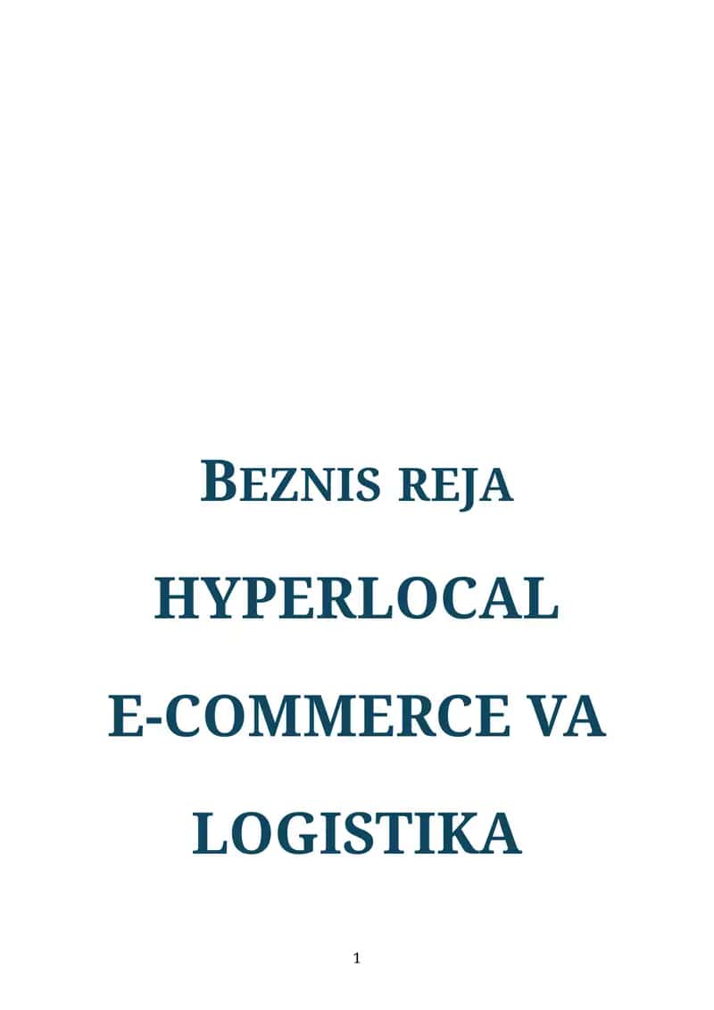 Mahalliy Yetkazib Berish Xizmati (Misol: “Localfast”) 1