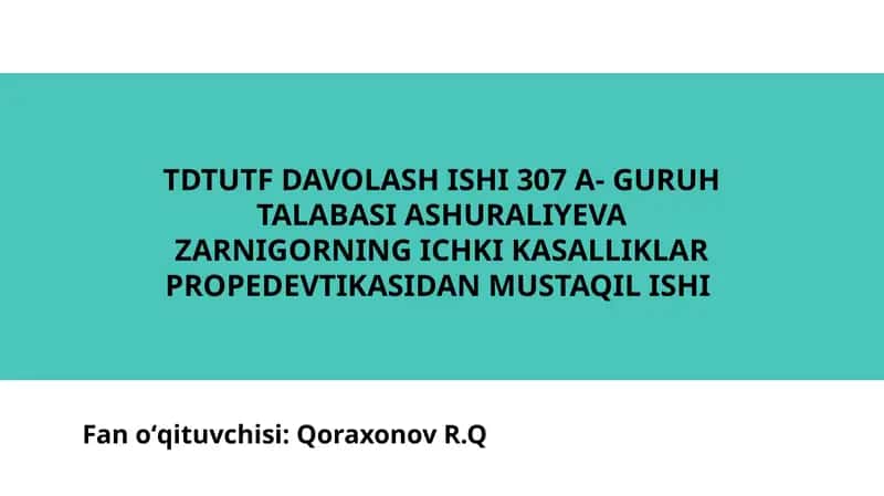 Bemorlarnimustaqilkoʻzdankechirish 1
