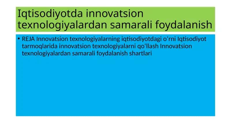 Innovatsion texnologiyalardan samarali foydalanish 1
