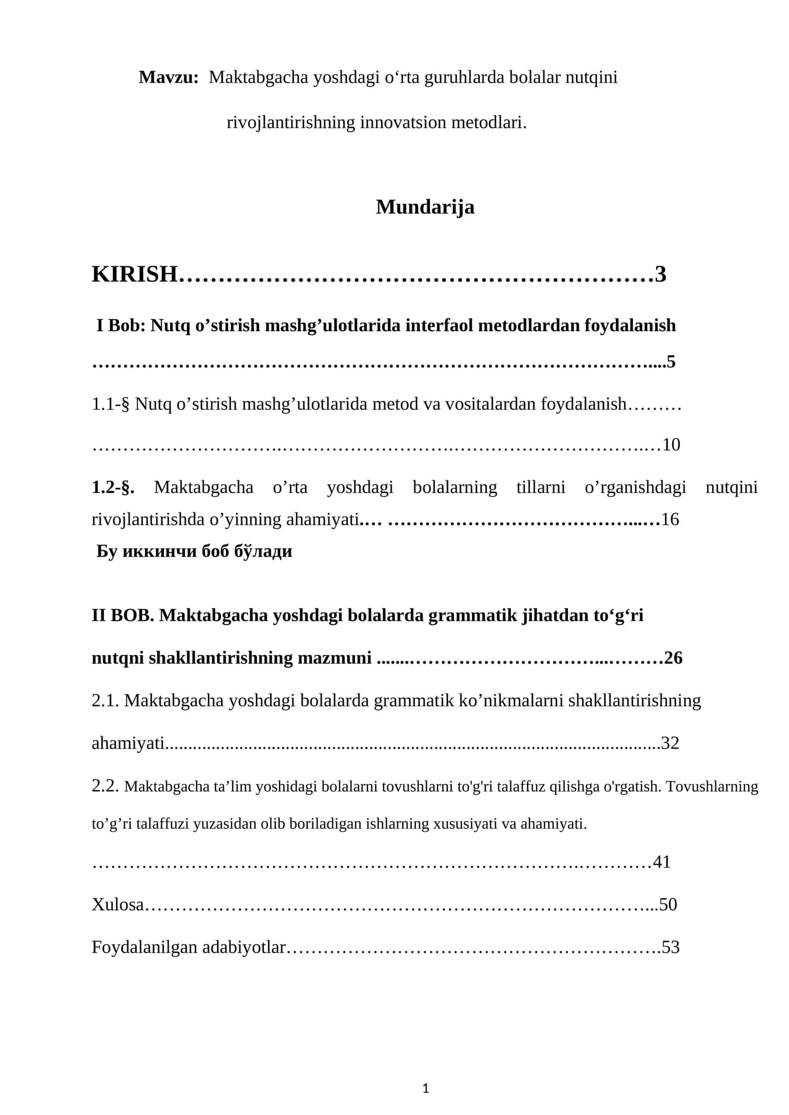 Maktabgacha yoshdagi oʻrta guruhlarda bolalar nutqini rivojlantirishning innovatsion metodlari 1