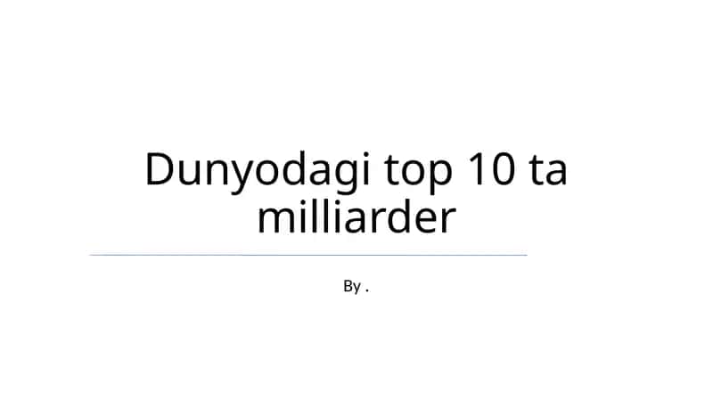 Milliarder Titanlar 1