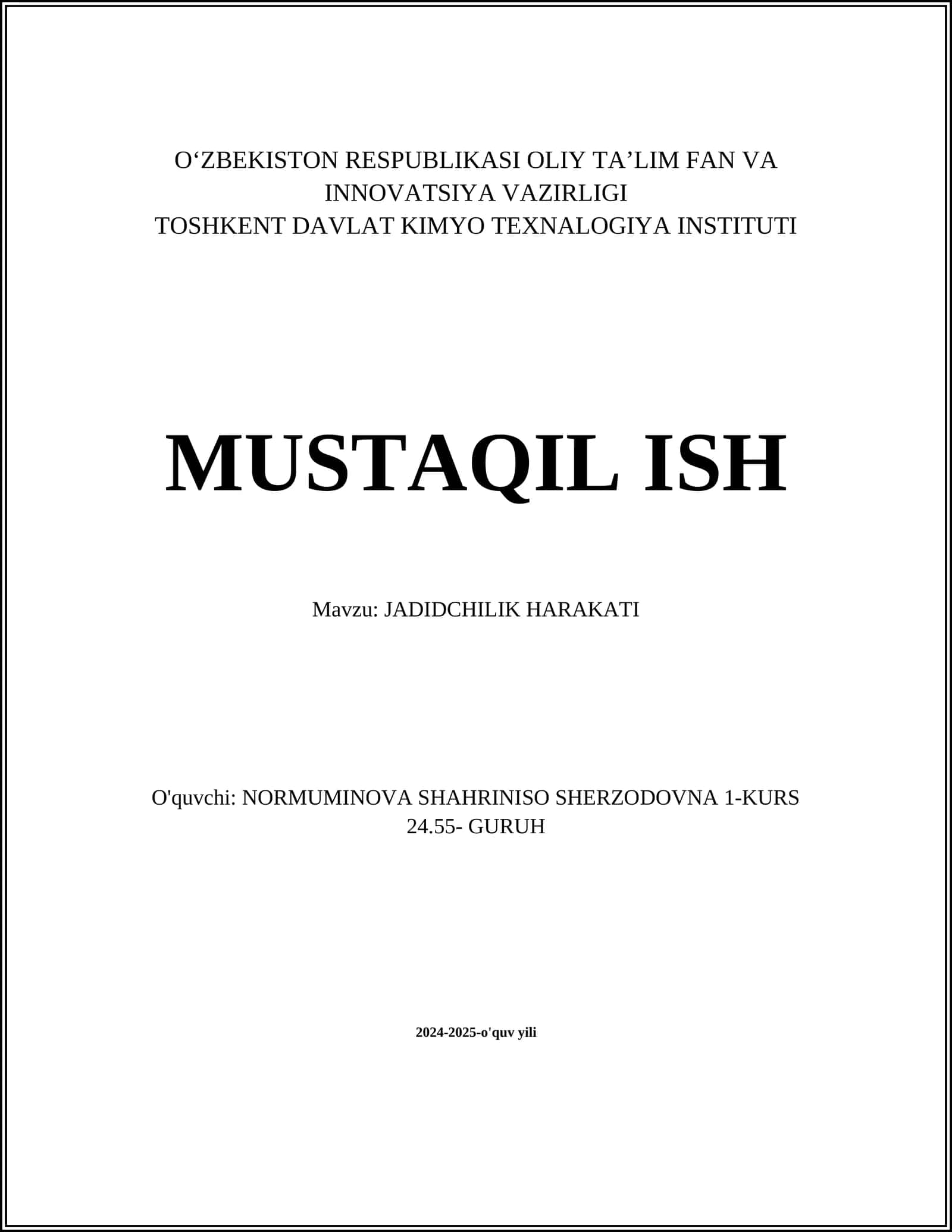 JADIDCHILIK HARAKATI 1