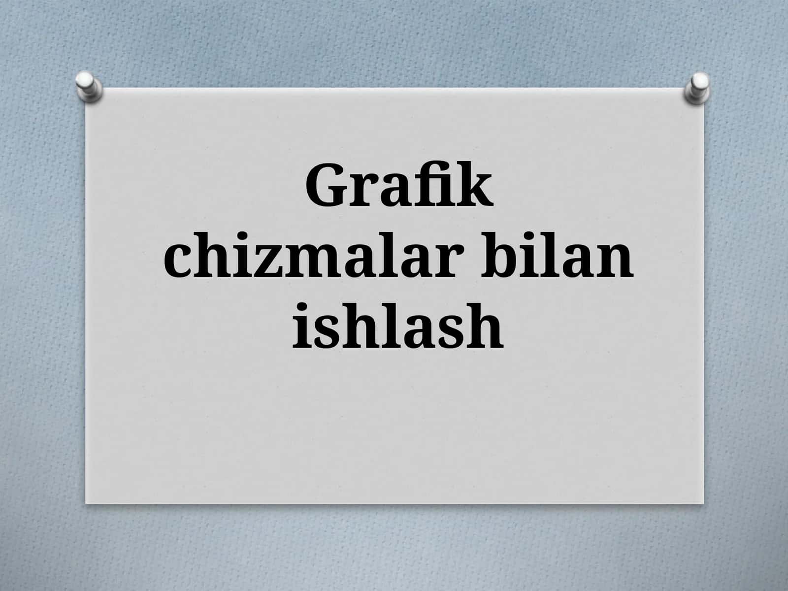 Grafik chizmalar bilan ishlash 1