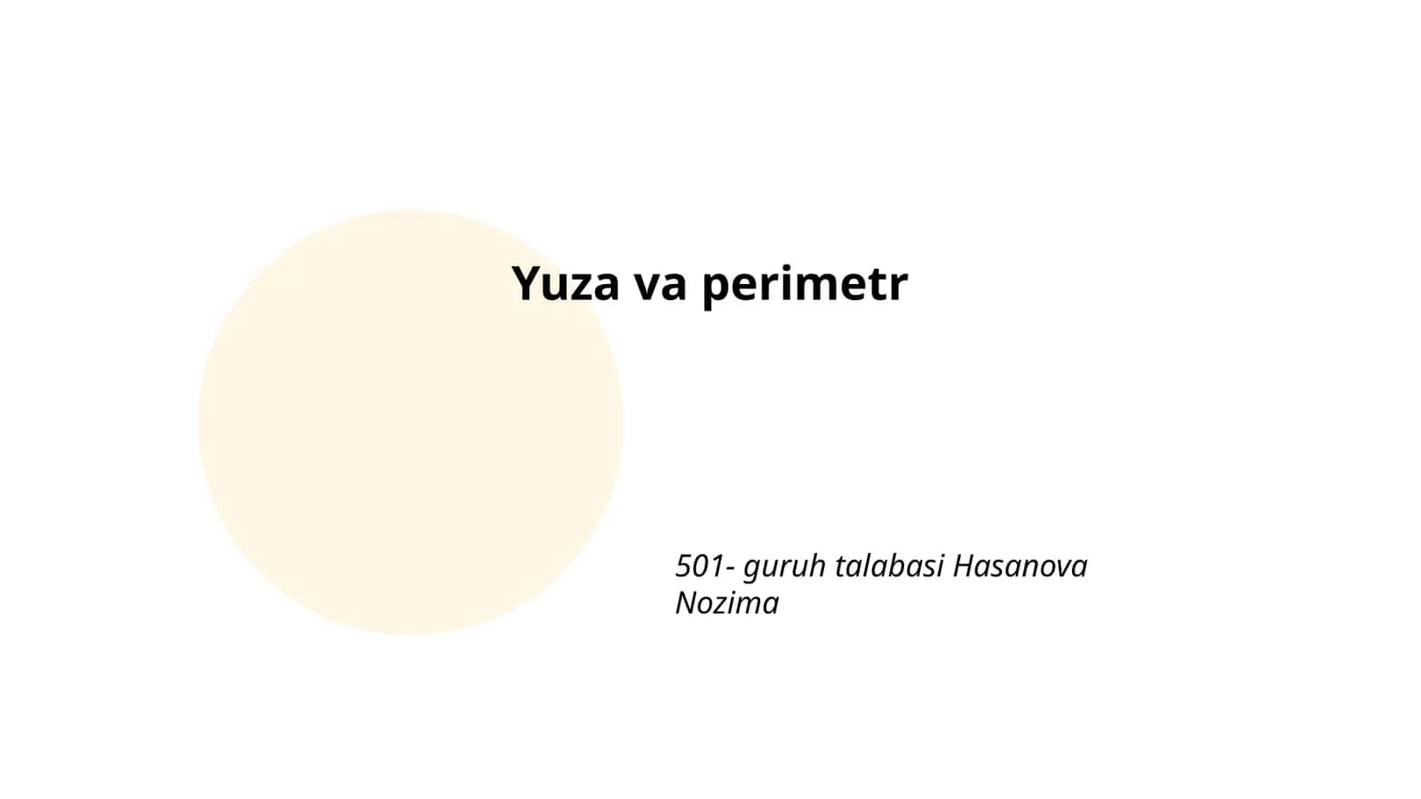 Yuza va perimetr 1