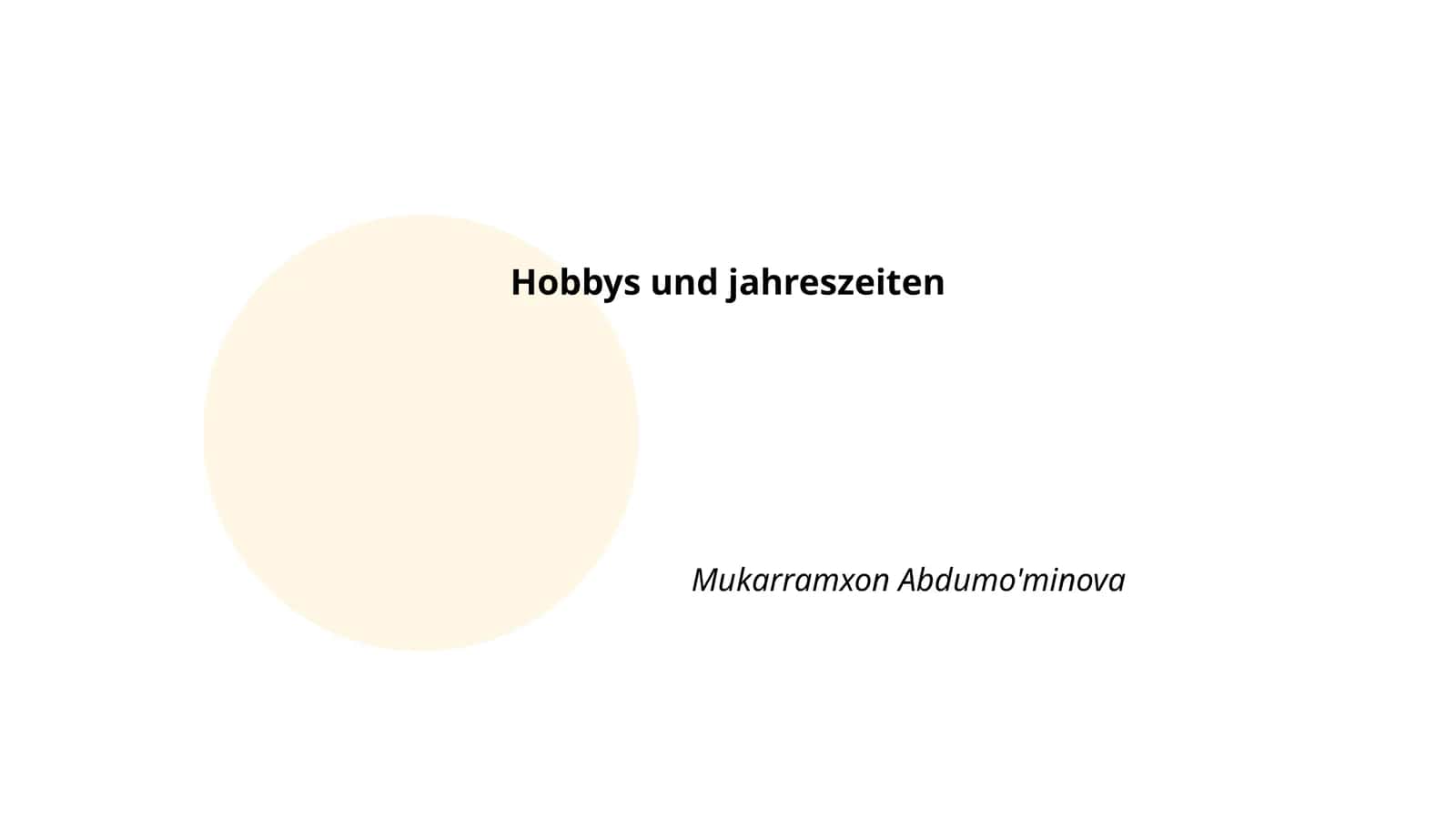 Hobbys und jahreszeiten 1
