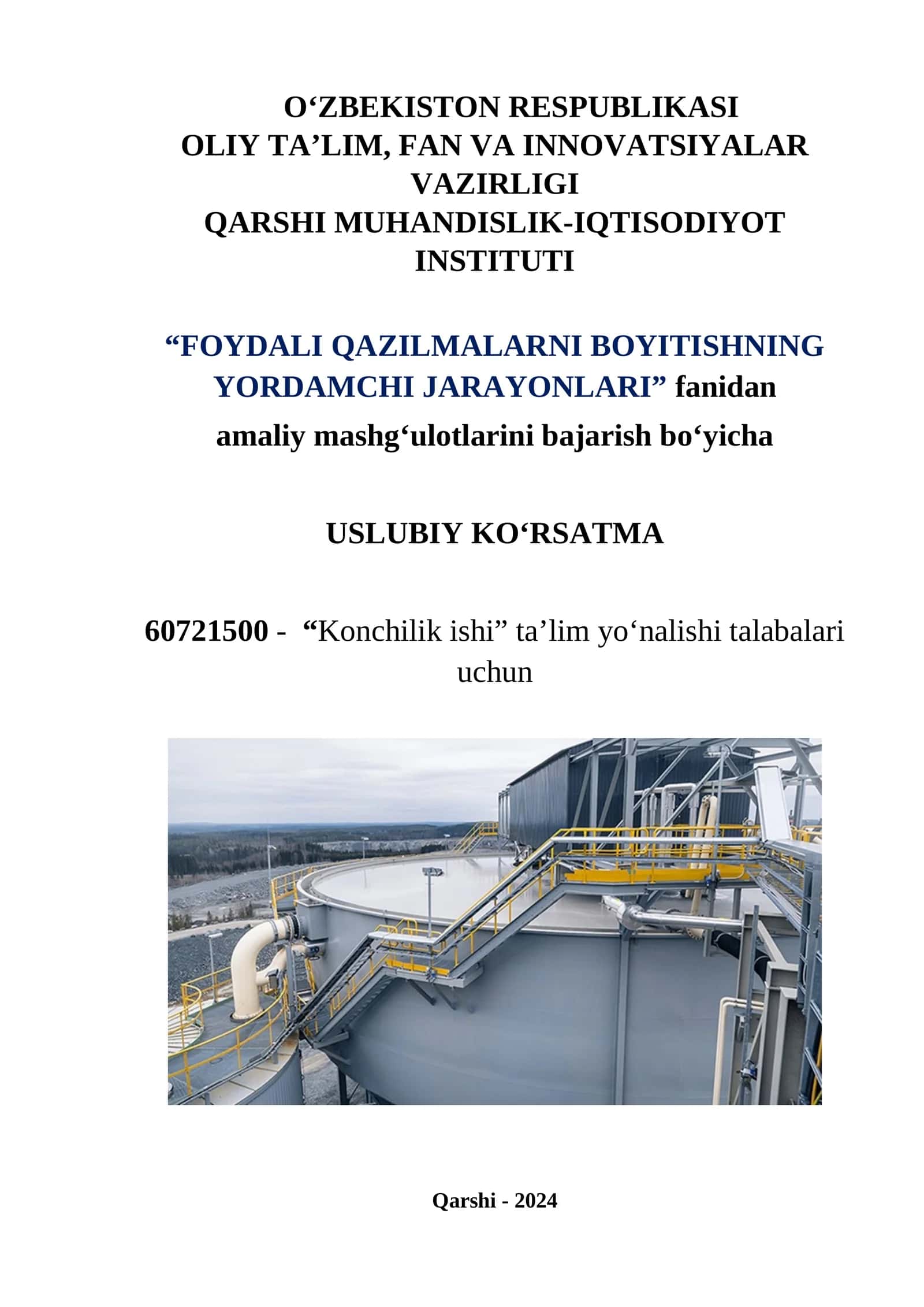Foydali Qazilmalarni Boyitishning Yordamchi Jarayonlari 1