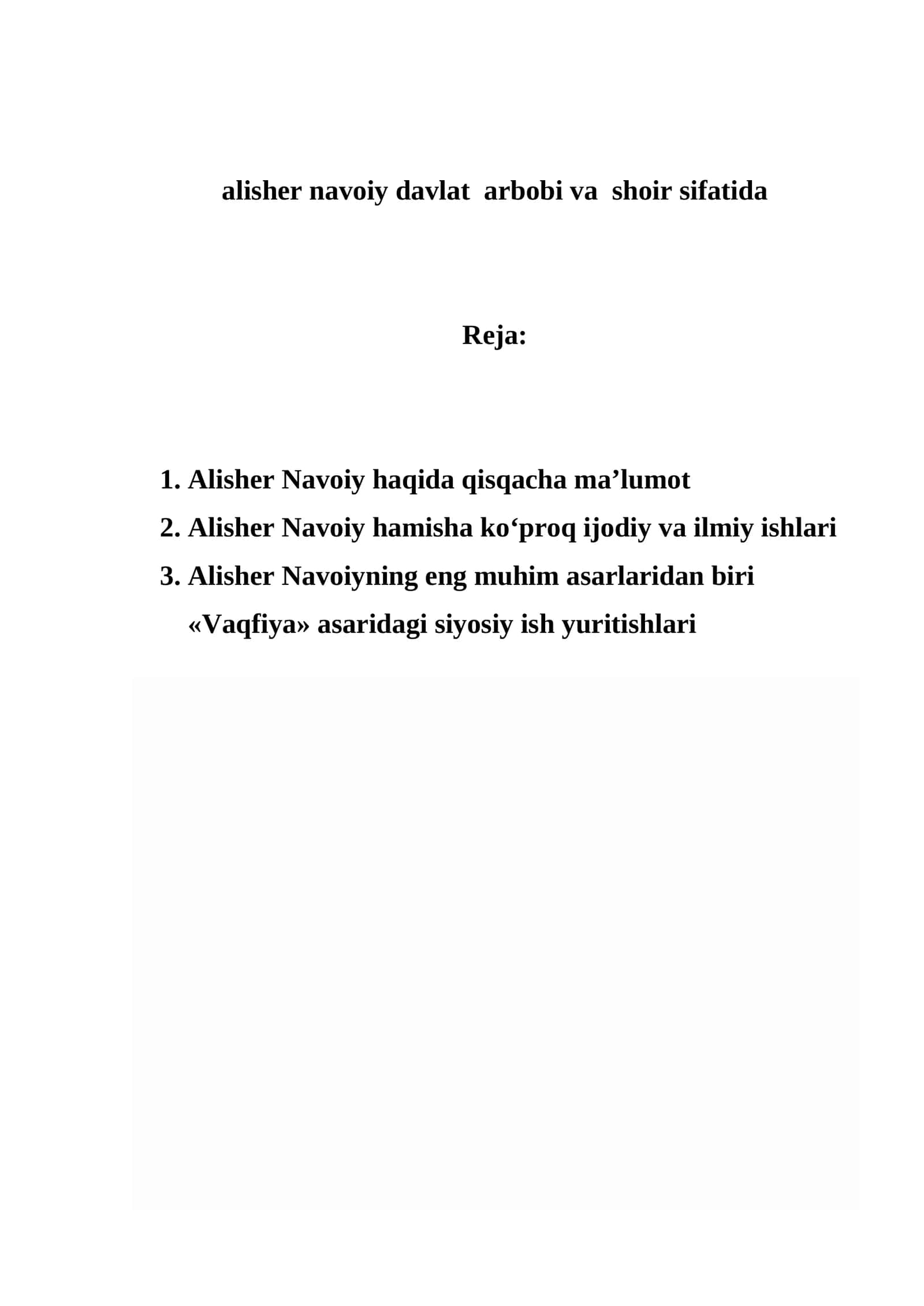 Alisher Navoiy davlat arbobi va shoir sifatida 1