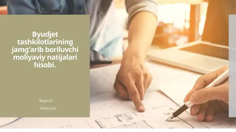 Byudjet tashkilotlarining jamg'arib boriluvchi moliyaviy natijalari hisobi 1