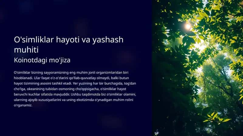 O'simliklar hayoti va yashash muhiti 1