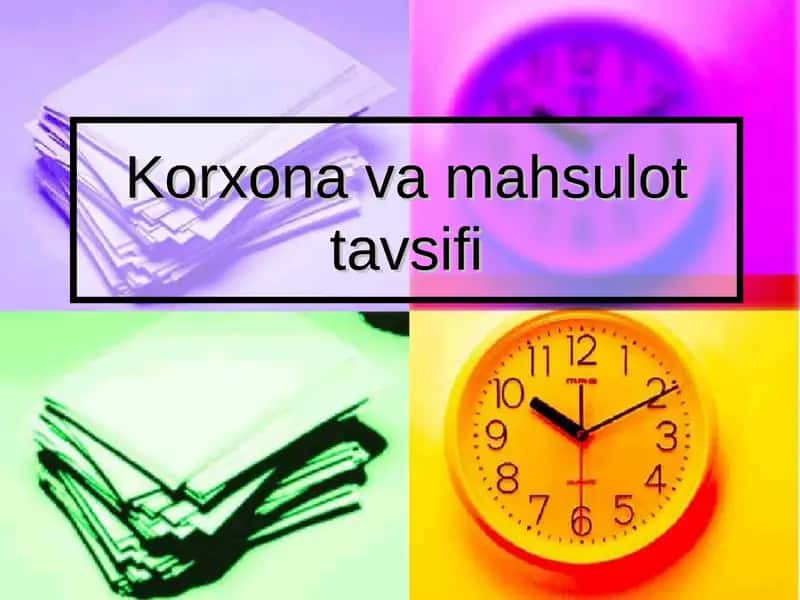 Korxona va mahsulot tavsifi 1