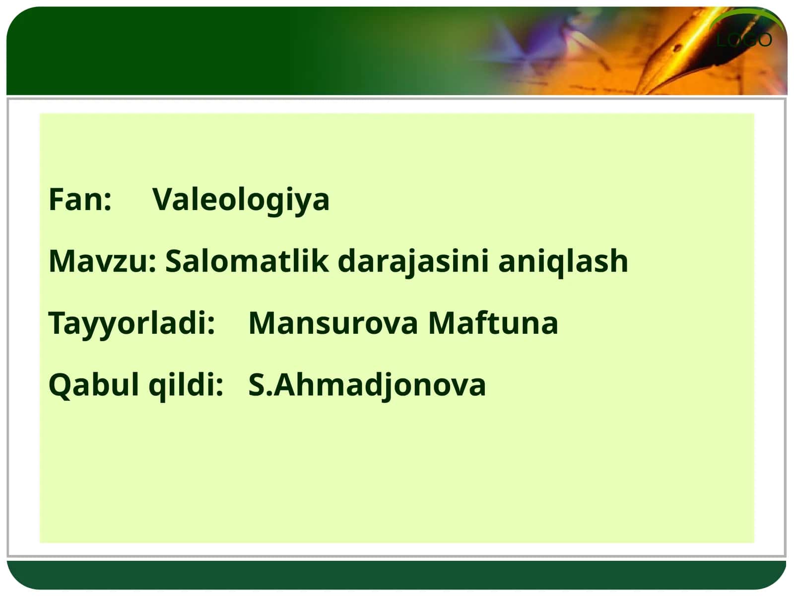 Salomatlikdarajasinianiqlash 1