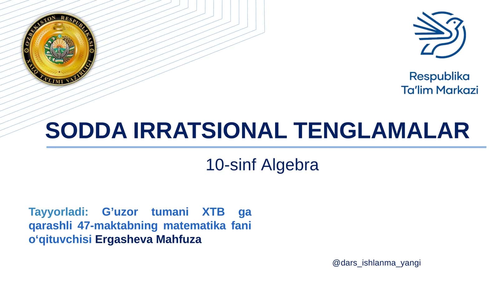 SODDA IRRATSIONAL TENGLAMALAR 1