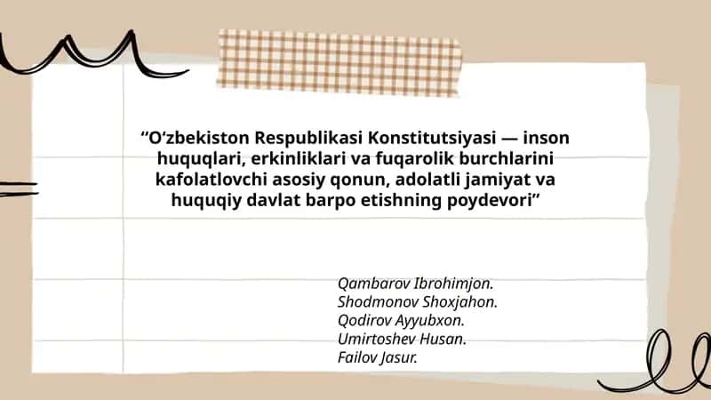 O‘zbekiston Respublikasi Konstitutsiyasi 1