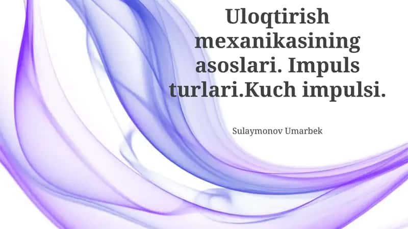 Otish mexanikasining asoslari 1